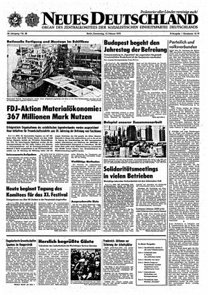 Neues Deutschland Online-Archiv vom 13.02.1975