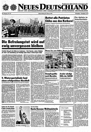 Neues Deutschland Online-Archiv vom 24.02.1975