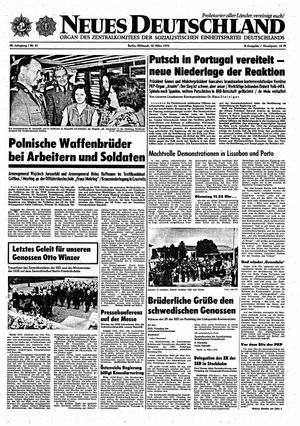 Neues Deutschland Online-Archiv vom 12.03.1975