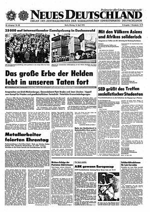 Neues Deutschland Online-Archiv vom 14.04.1975