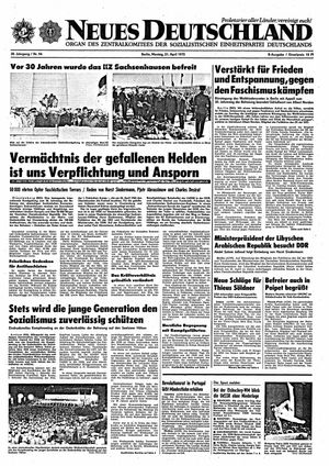 Neues Deutschland Online-Archiv vom 21.04.1975