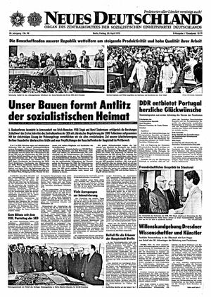 Neues Deutschland Online-Archiv vom 25.04.1975