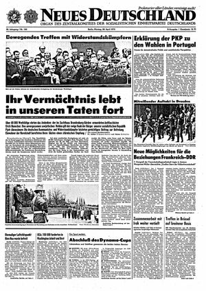 Neues Deutschland Online-Archiv vom 28.04.1975
