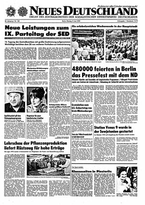 Neues Deutschland Online-Archiv vom 09.06.1975