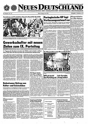 Neues Deutschland Online-Archiv vom 04.07.1975