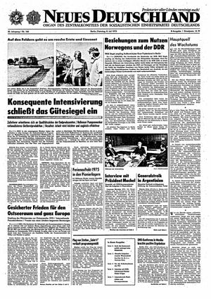 Neues Deutschland Online-Archiv vom 08.07.1975