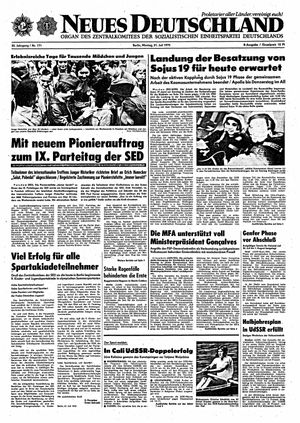 Neues Deutschland Online-Archiv vom 21.07.1975