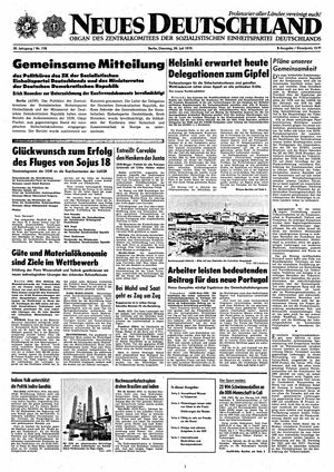 Neues Deutschland Online-Archiv vom 29.07.1975