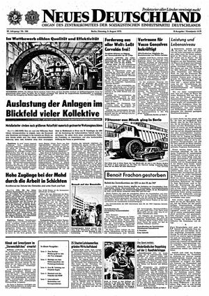 Neues Deutschland Online-Archiv vom 05.08.1975
