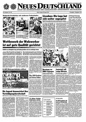 Neues Deutschland Online-Archiv vom 22.08.1975