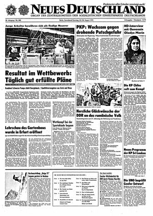 Neues Deutschland Online-Archiv vom 23.08.1975