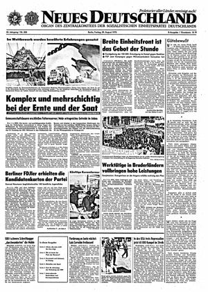 Neues Deutschland Online-Archiv vom 29.08.1975