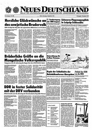 Neues Deutschland Online-Archiv vom 02.09.1975