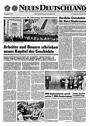 Neues Deutschland Online-Archiv vom 06.09.1975
