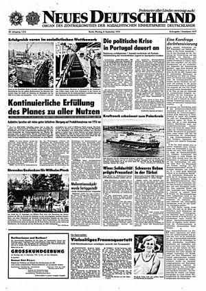 Neues Deutschland Online-Archiv vom 08.09.1975