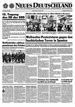 Neues Deutschland Online-Archiv vom 03.10.1975