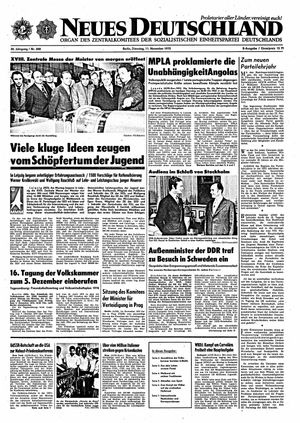 Neues Deutschland Online-Archiv vom 11.11.1975