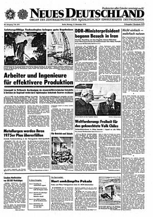 Neues Deutschland Online-Archiv vom 17.11.1975