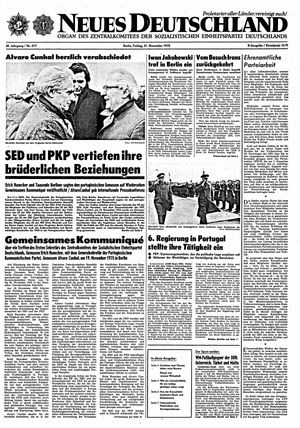 Neues Deutschland Online-Archiv vom 21.11.1975