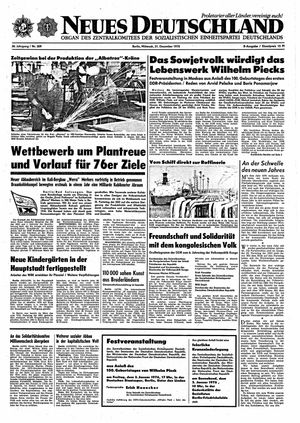 Neues Deutschland Online-Archiv vom 31.12.1975