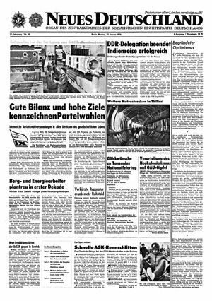 Neues Deutschland Online-Archiv vom 12.01.1976