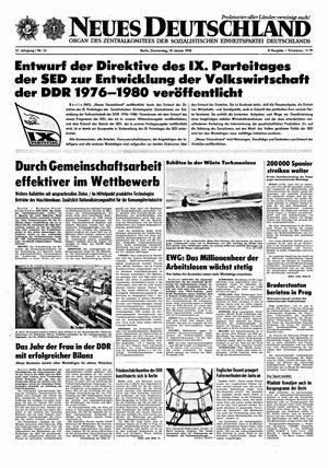 Neues Deutschland Online-Archiv vom 15.01.1976