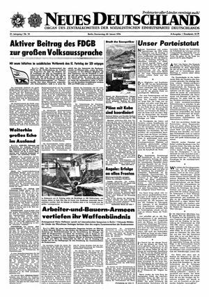 Neues Deutschland Online-Archiv vom 22.01.1976