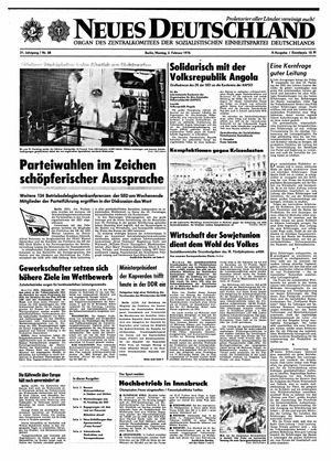 Neues Deutschland Online-Archiv vom 02.02.1976