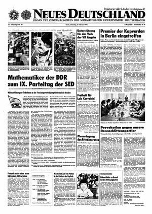 Neues Deutschland Online-Archiv vom 03.02.1976