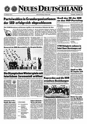 Neues Deutschland Online-Archiv vom 05.02.1976