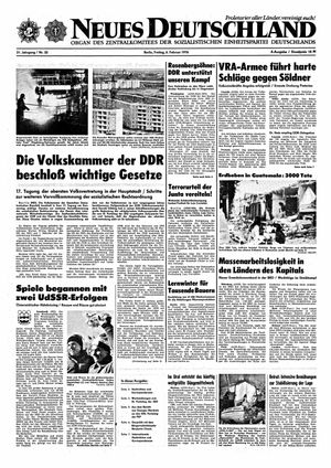 Neues Deutschland Online-Archiv vom 06.02.1976