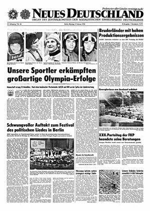 Neues Deutschland Online-Archiv vom 09.02.1976