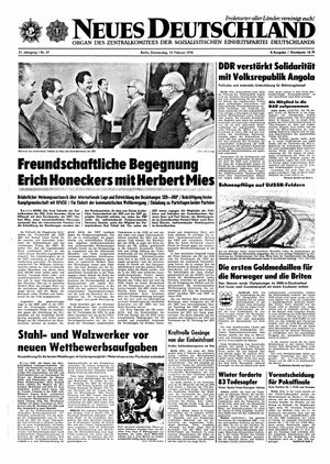 Neues Deutschland Online-Archiv vom 12.02.1976