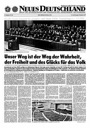 Neues Deutschland Online-Archiv on Feb 25, 1976