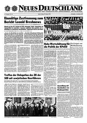 Neues Deutschland Online-Archiv vom 27.02.1976