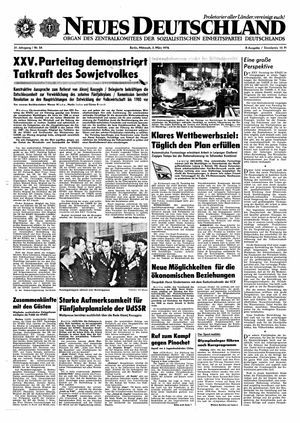 Neues Deutschland Online-Archiv vom 03.03.1976