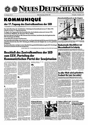 Neues Deutschland Online-Archiv vom 18.03.1976