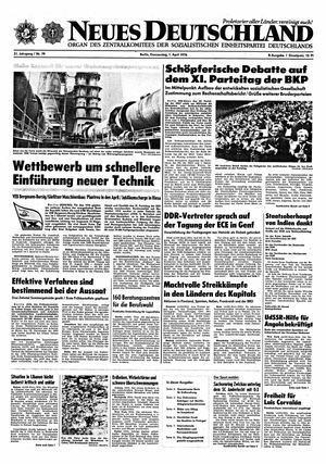 Neues Deutschland Online-Archiv on Apr 1, 1976
