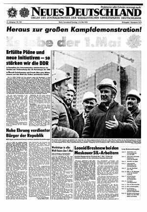 Neues Deutschland Online-Archiv vom 01.05.1976