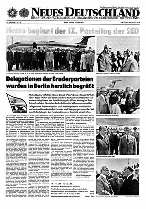 Neues Deutschland Online-Archiv vom 18.05.1976