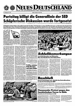 Neues Deutschland Online-Archiv vom 21.05.1976