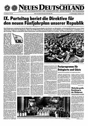 Neues Deutschland Online-Archiv on May 22, 1976