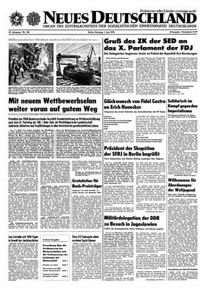 Neues Deutschland Online-Archiv vom 01.06.1976
