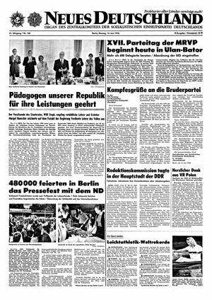Neues Deutschland Online-Archiv vom 14.06.1976