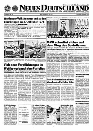 Neues Deutschland Online-Archiv vom 15.06.1976