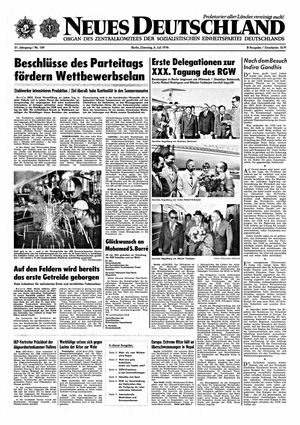 Neues Deutschland Online-Archiv vom 06.07.1976