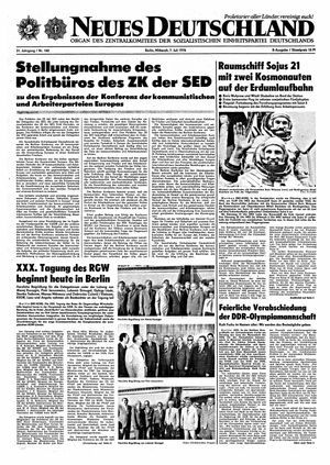 Neues Deutschland Online-Archiv vom 07.07.1976