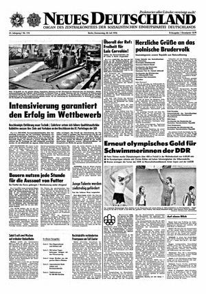 Neues Deutschland Online-Archiv vom 22.07.1976