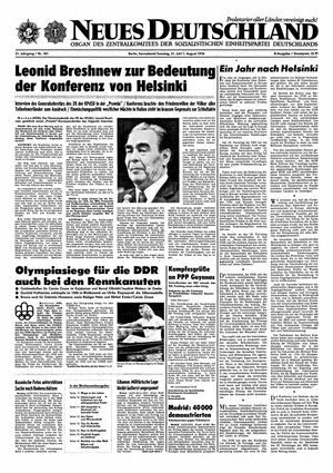 Neues Deutschland Online-Archiv vom 31.07.1976