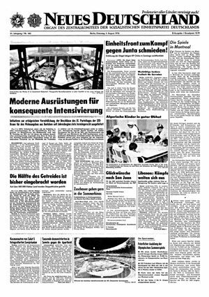 Neues Deutschland Online-Archiv vom 03.08.1976